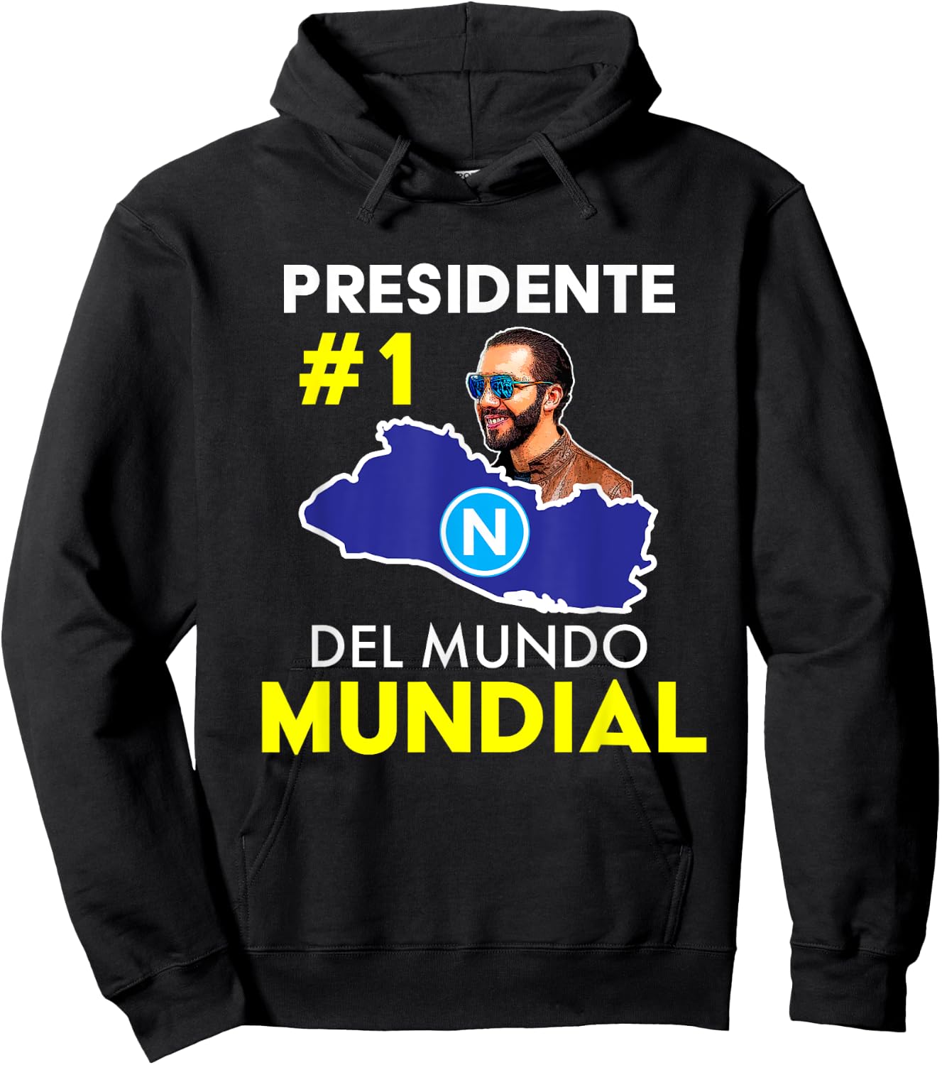 Presidente # 1 del Mundo Mundial, Nayib Bukele, El Salvador Hoodie - Hoodie | Black