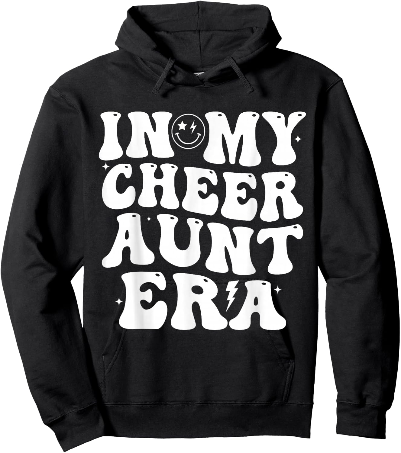 In My Cheer Aunt Era Trendy Cheerleading Sports Cheer Auntie Hoodie - Hoodie | Black