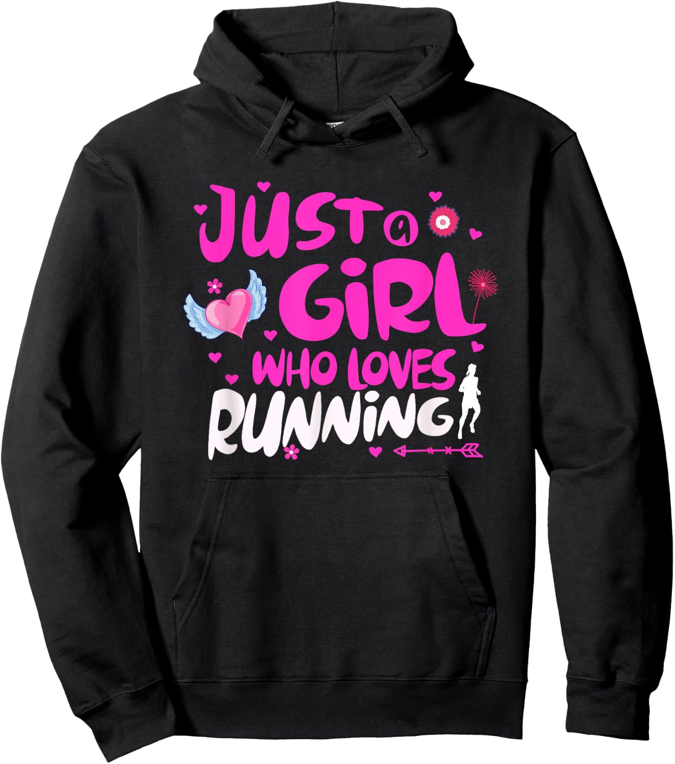 Just a Girl Who Loves Running Hoodie - Hoodie | Black