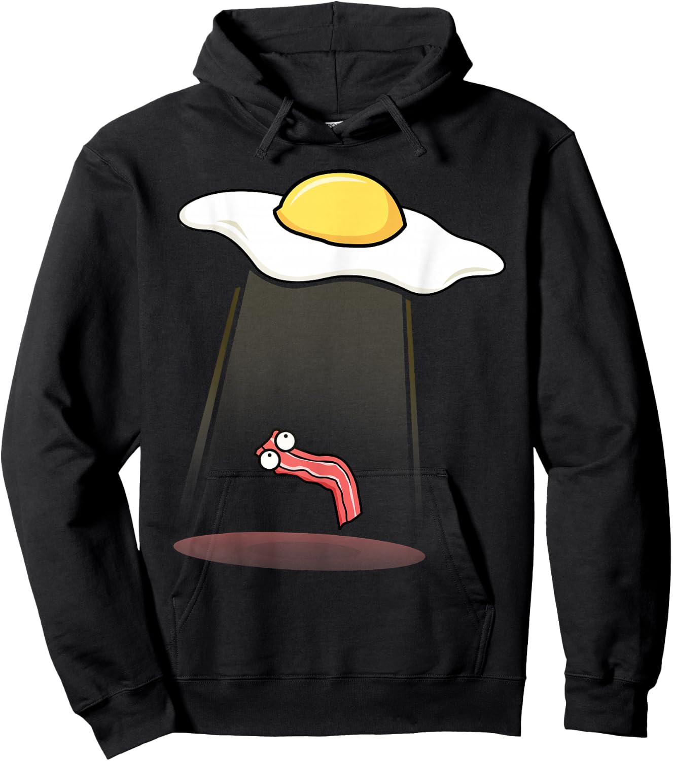 Bacon Kidnapping Bacon Funny Alien UFO Breakfast Galaxy Hoodie - Hoodie | Black