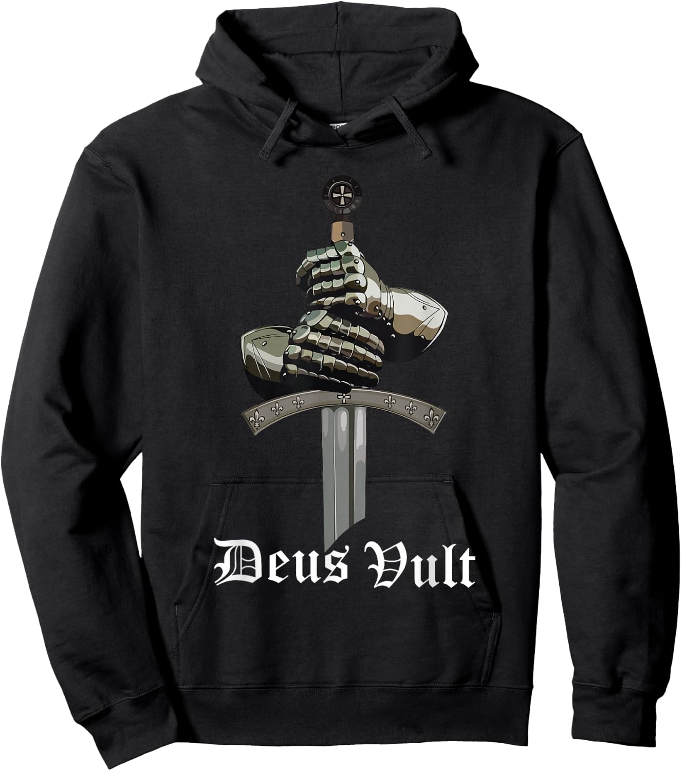 Deus Vult - Catholic Crusader Templar Knight - Sword & Armor Hoodie - Hoodie | Black