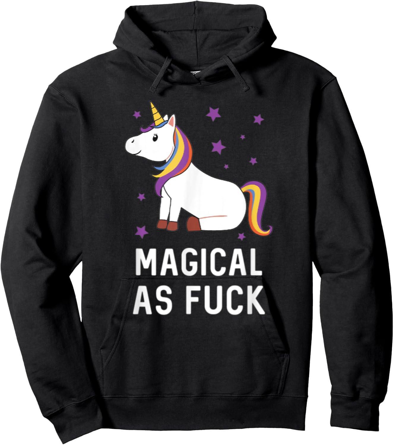 Magical as Fuck Unicorn Majestic Rainbow Gift Hoodie - Hoodie | Black