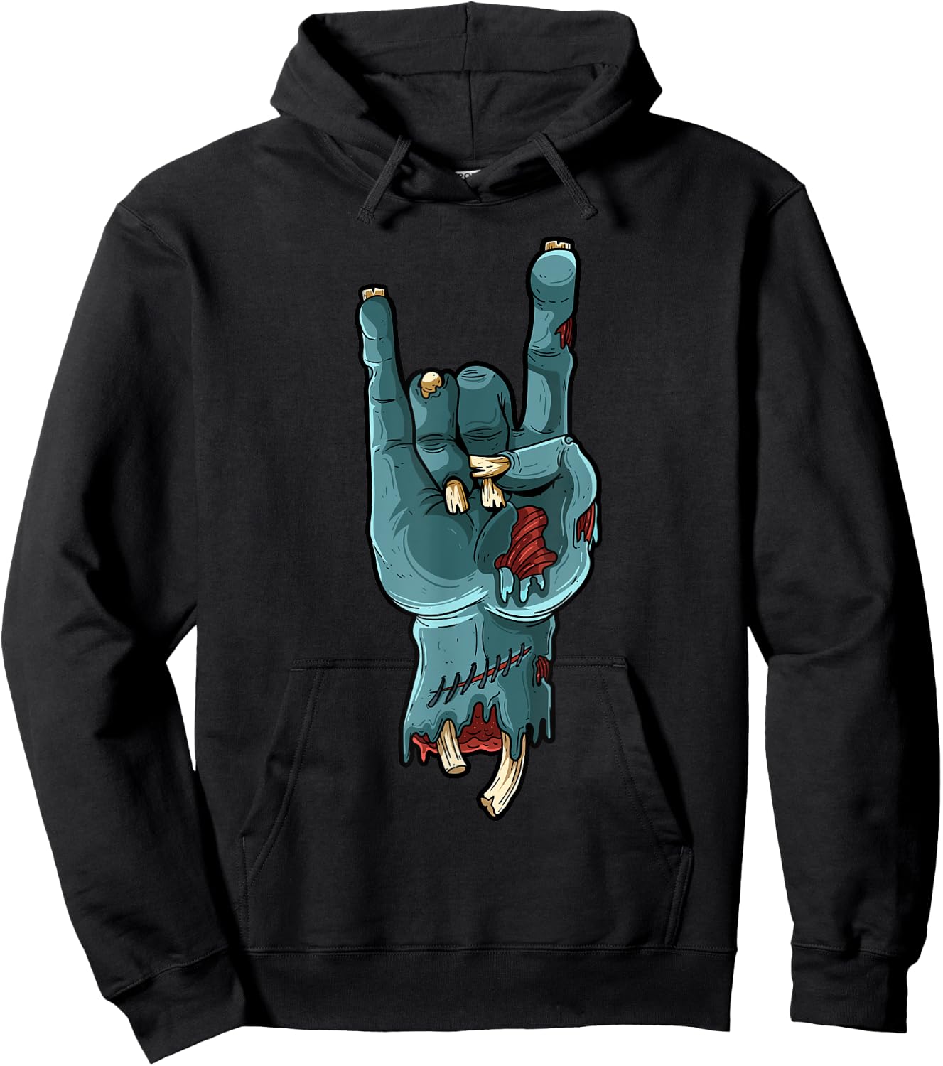 Zombie Hand Funny Halloween Rocker Rock Easy Cosplay Costume Hoodie - Hoodie | Black