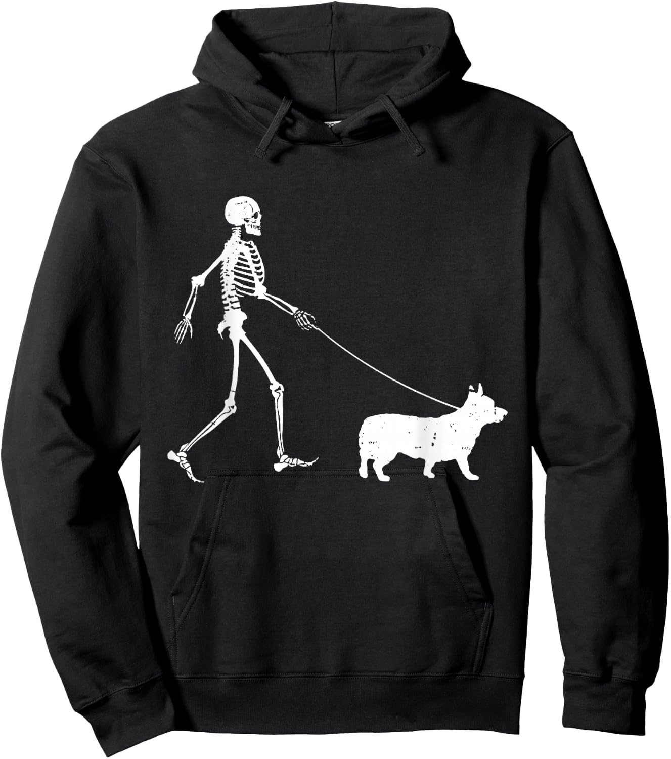 Welsh Corgi Halloween Skeleton, Funny Halloween Hoodie - Hoodie | Black
