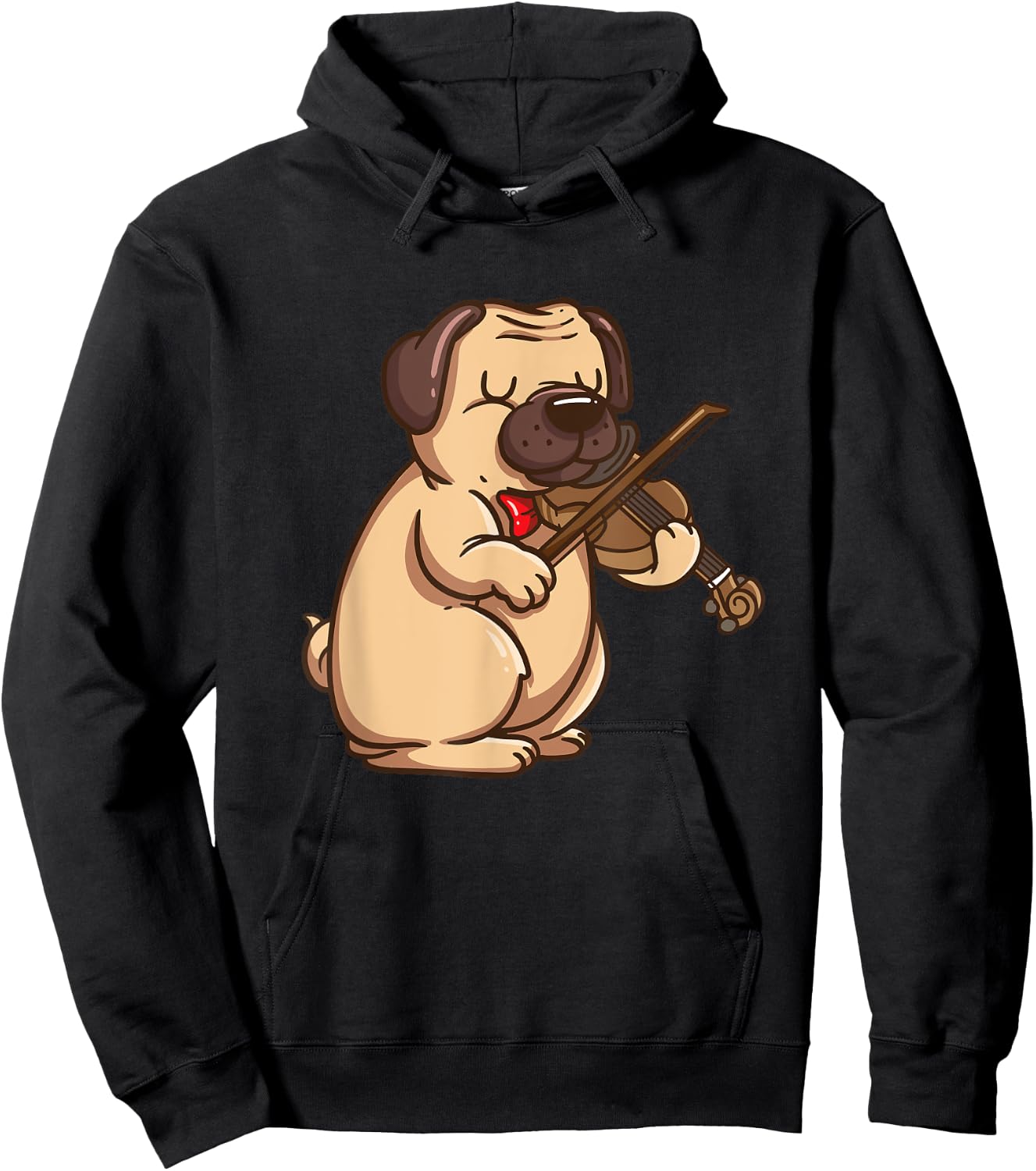 Geiger Pug Dog Violin Viola Player Music Gift Hoodie - Hoodie | Black