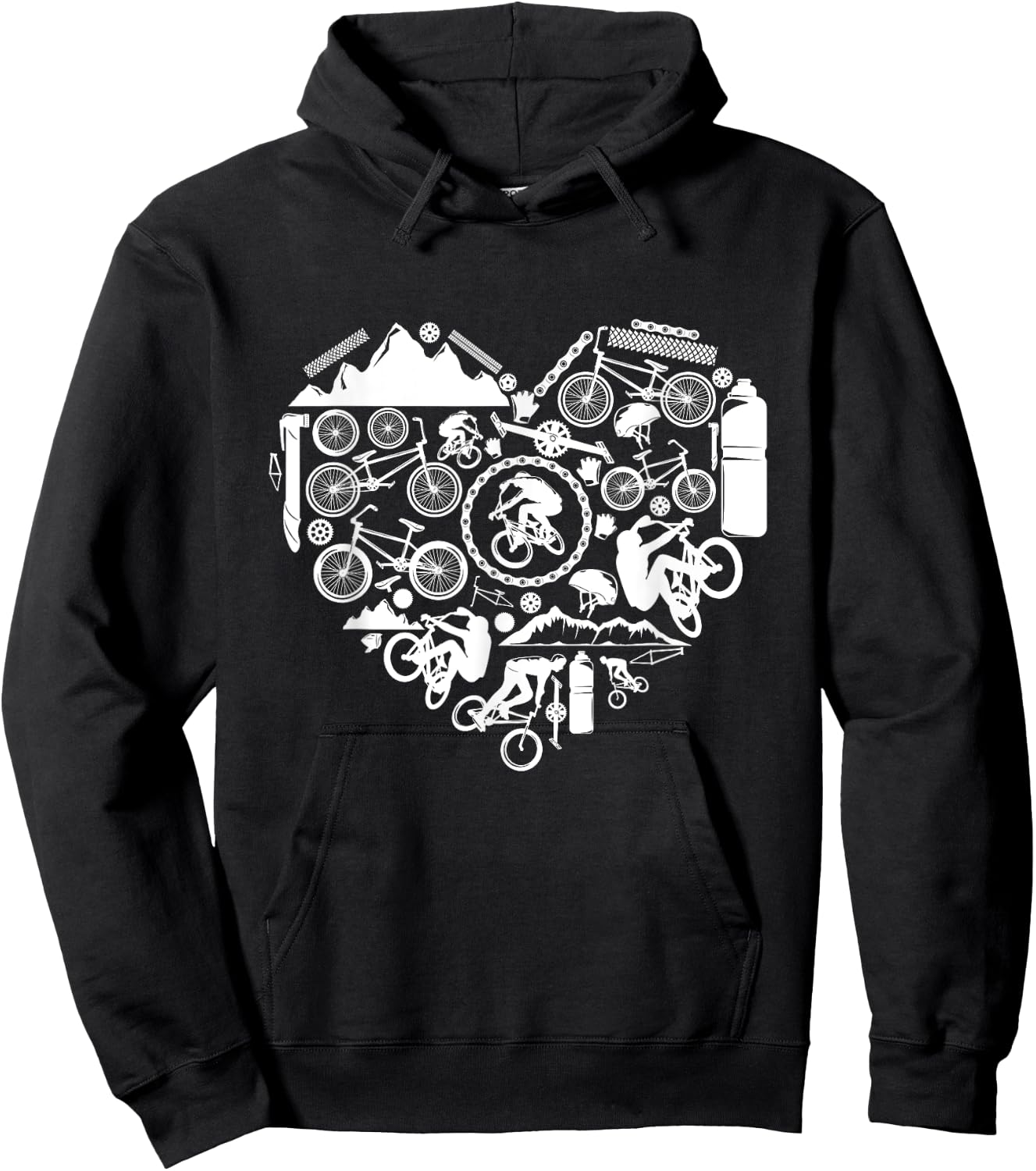 BMX Bicycle heart love Racing Stunt bike biker kids boy men Hoodie - Hoodie | Black