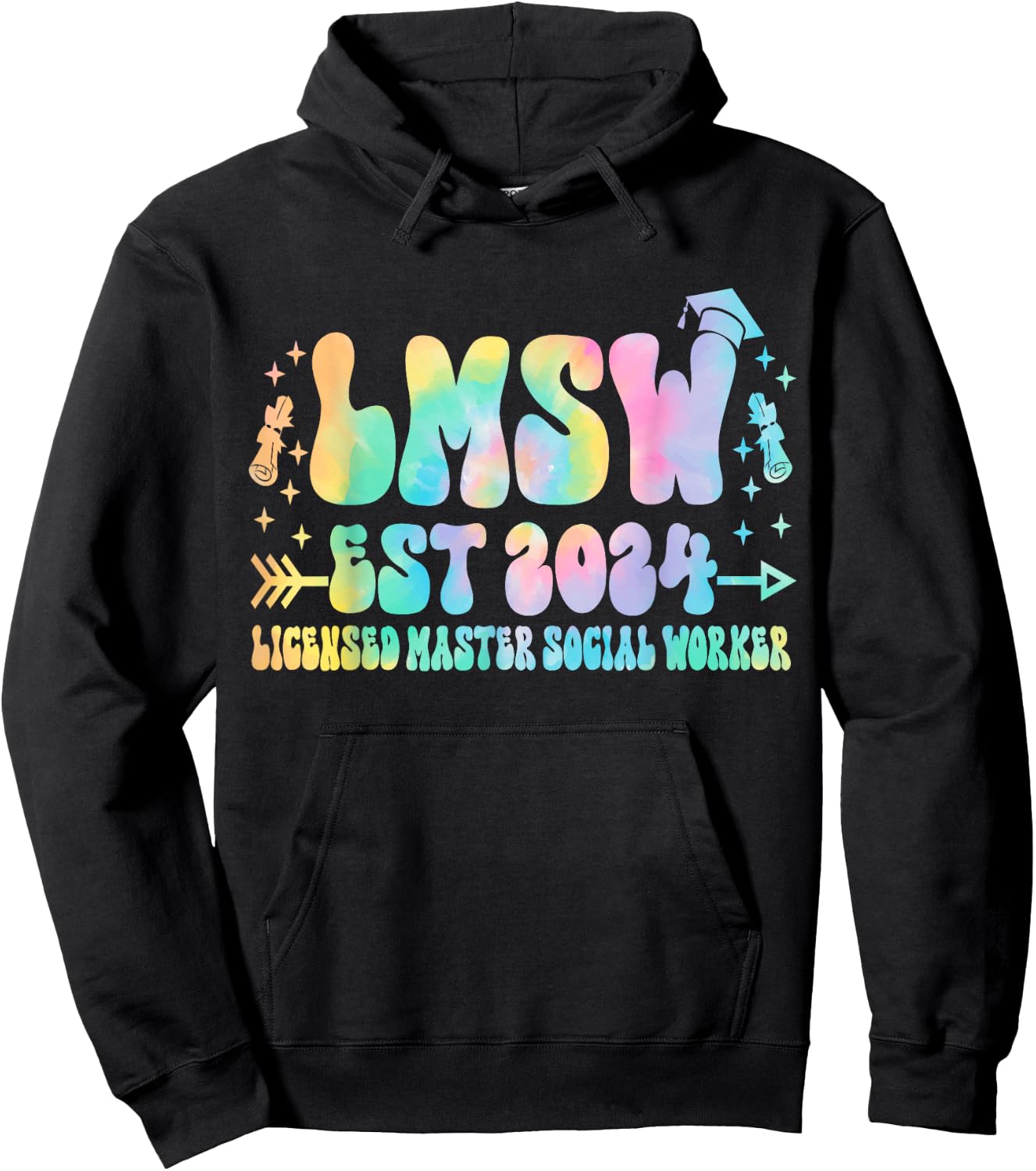 Licensed Master Social Worker Graduation LMSW est 2024 Women Hoodie - Hoodie | Black