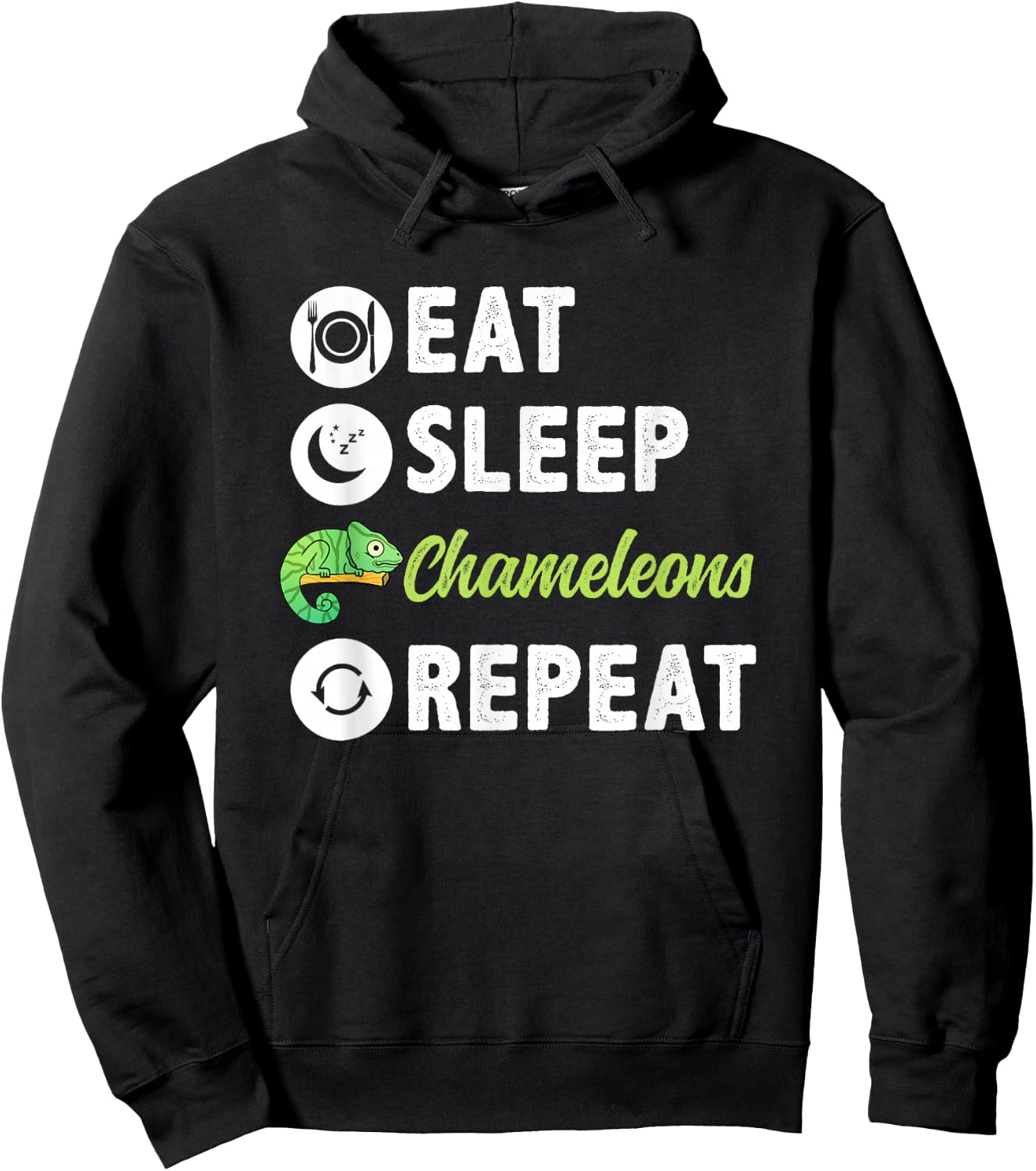 Eat Sleep Chameleons Repeat Hoodie - Hoodie | Black