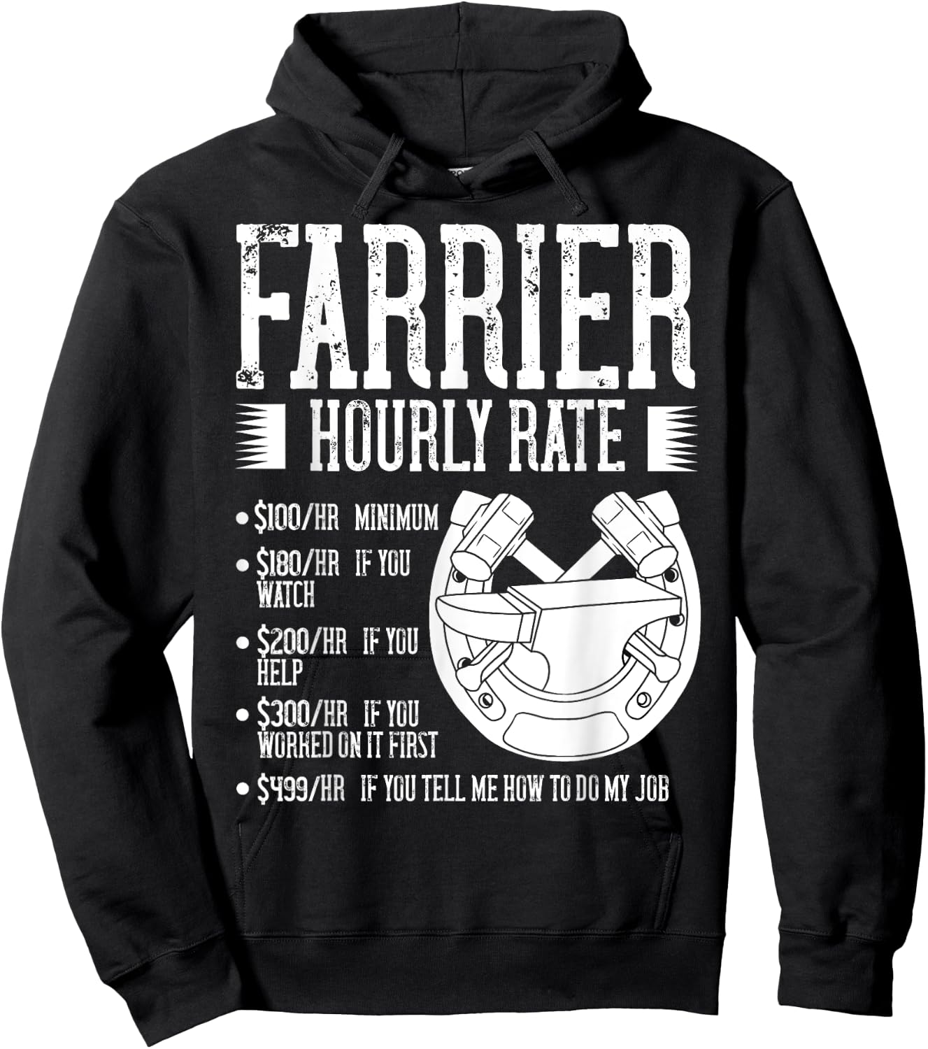 Farrier Horseshoe Gift Hoof Tools Hoodie - Hoodie | Black