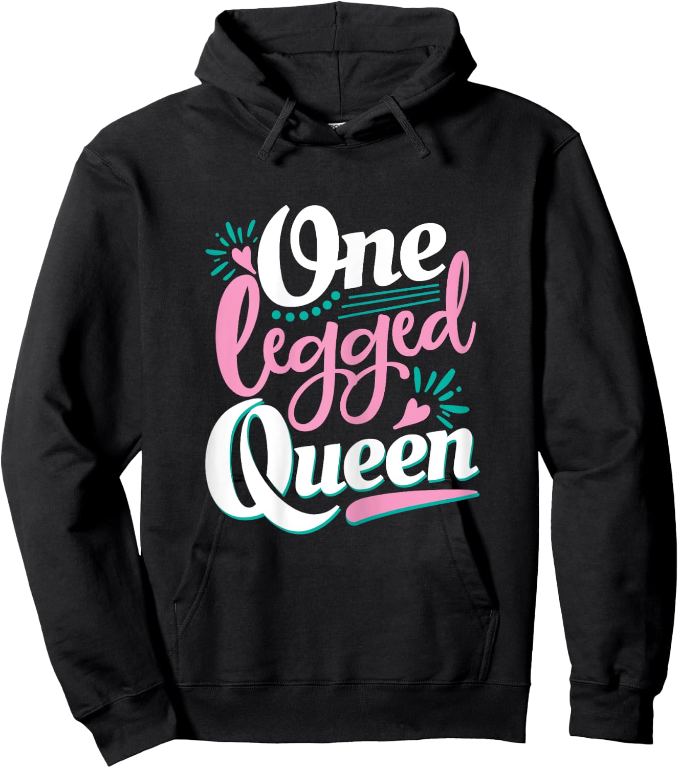 One Legged Queen - Handicap Wheelchair Amputee Hoodie - Hoodie | Black