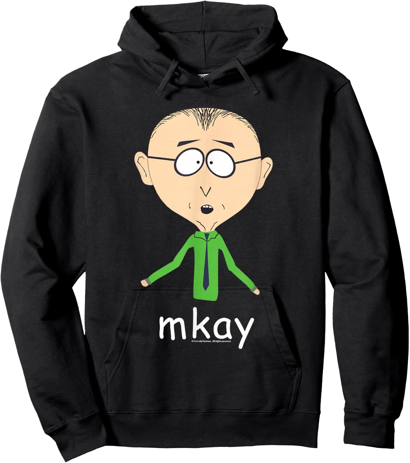 South Park Mr. Mackey Mkay Black - Classic Fit, , Adult, Short Sleeve Hoodie - Hoodie | Black