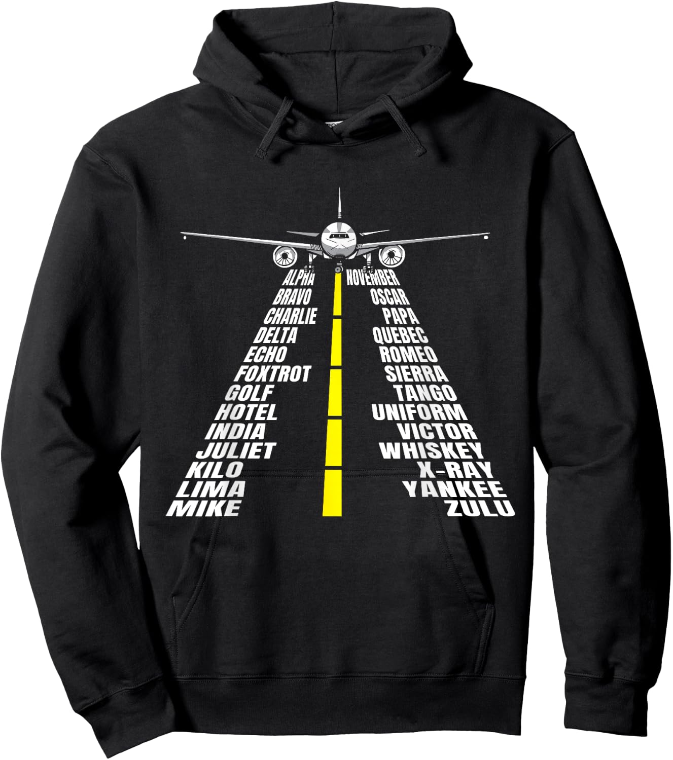 Phonetic Alphabet Aircraft Pilot Plane Aviator Airplane Hoodie - Hoodie | Black