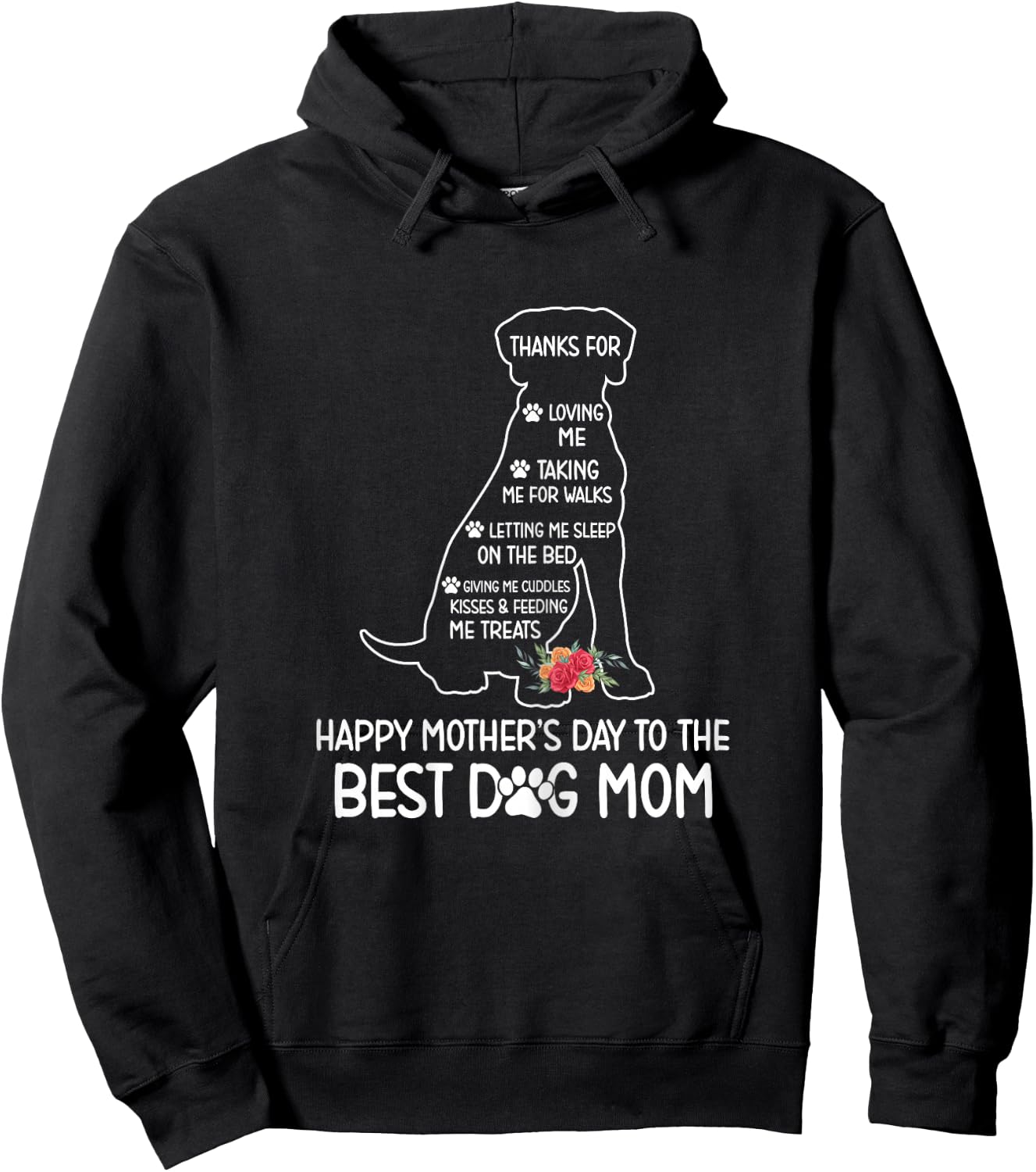Happy Mother's Day To The Best Dog Mom Mothers Day Dog Lover Hoodie - Hoodie | Black