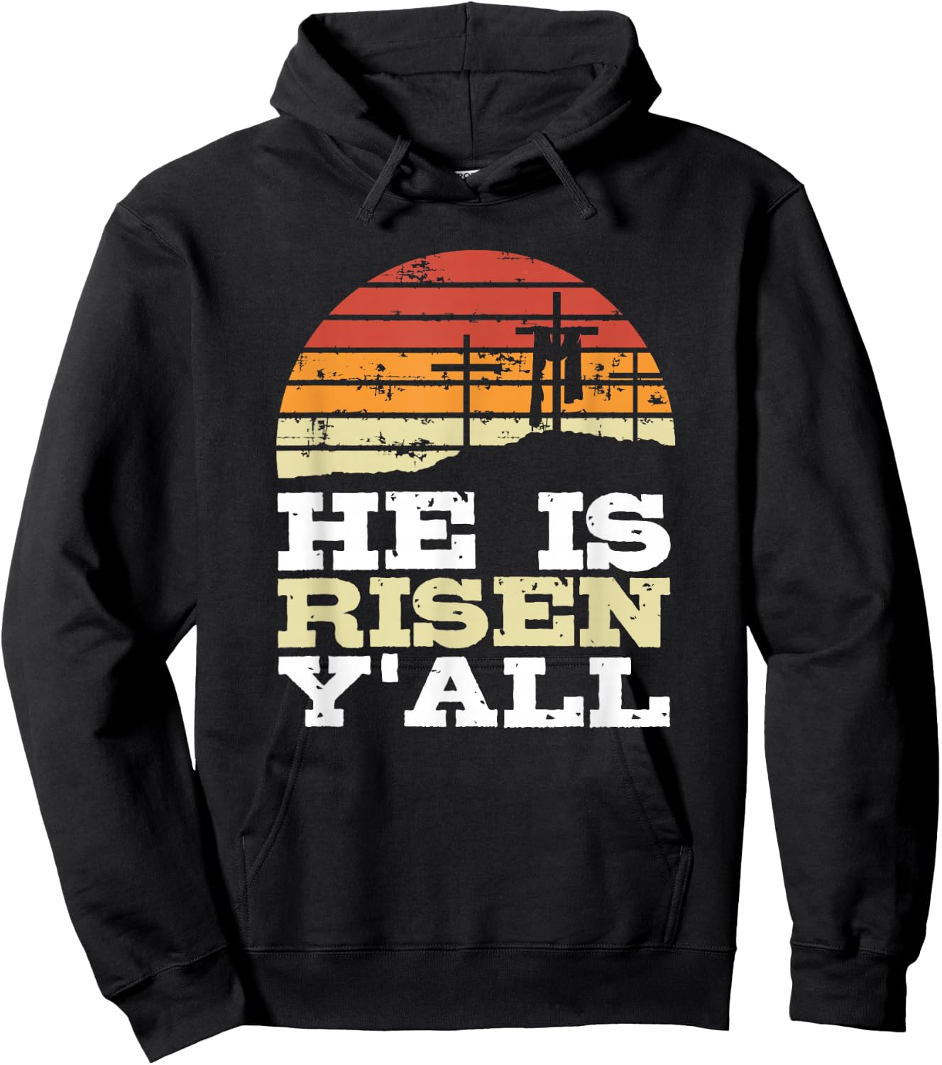 He Is Risen Y'all Jesus Happy Easter Christian Faith Cute Hoodie - Hoodie | Black