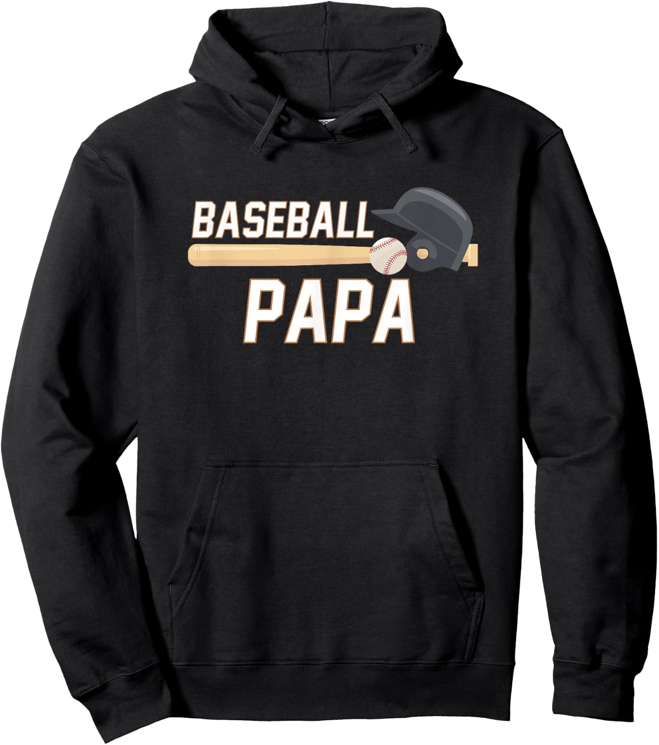 Baseball Papa Fathers Day Baseball Grandpa Hoodie - Hoodie | Black