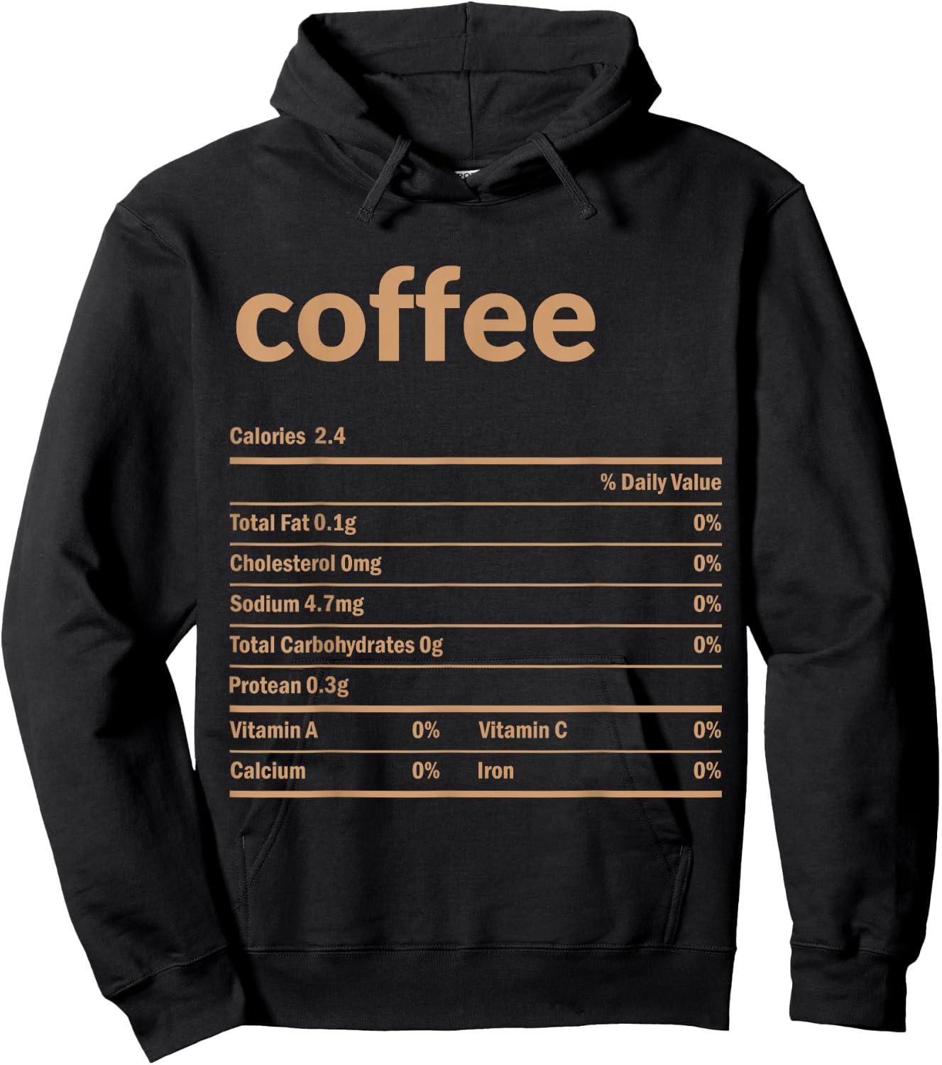 Coffee Nutrition Facts Thanksgiving Christmas Food Gift Hoodie - Hoodie | Black
