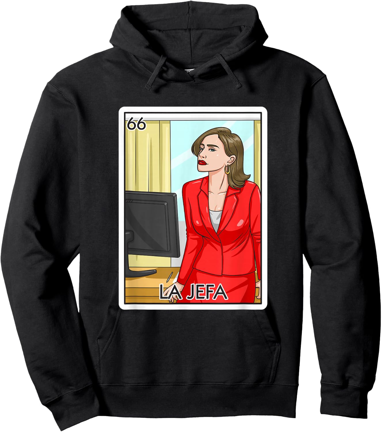 Jefa Gift The Boss Lady Card Mexican Lottery Chief Card Hoodie - Hoodie | Black