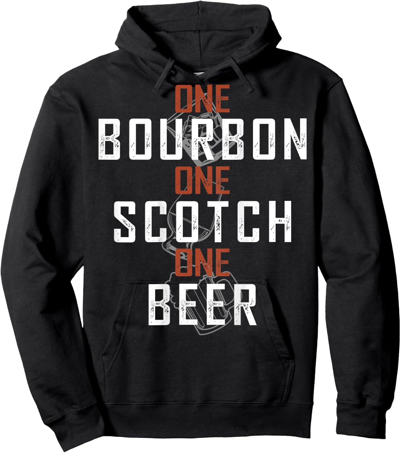 One Bourbon One Scotch One Beer (on back) Hoodie - Hoodie | Black