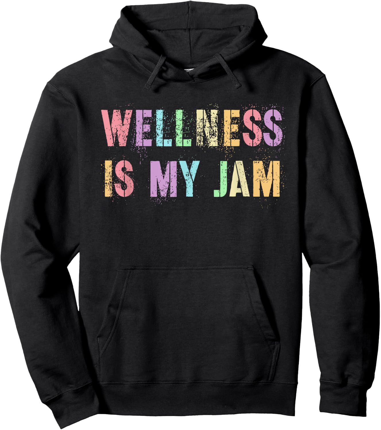 Funny WELLNESS IS MY JAM Health Guy Nurse Trainer Life Yoga Hoodie - Hoodie | Black