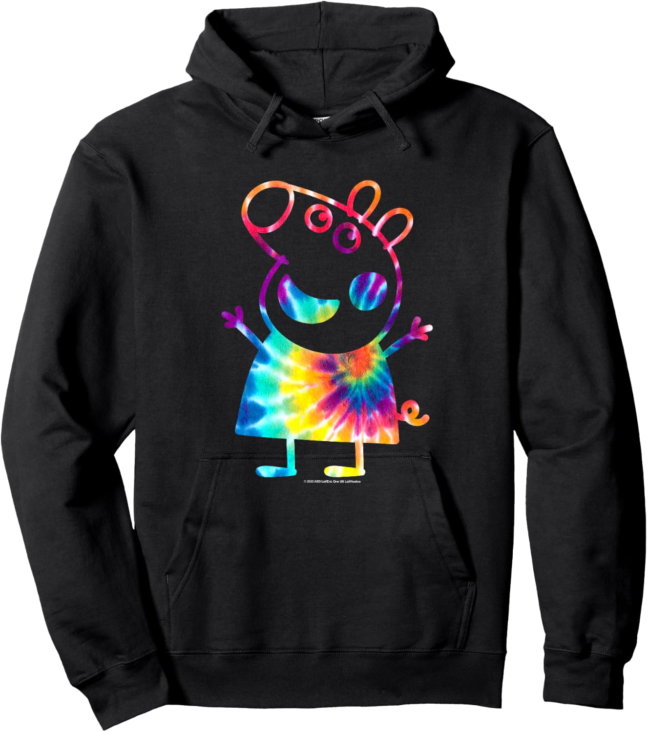 Peppa Pig Tie Dye Portrait Hoodie - Hoodie | Black