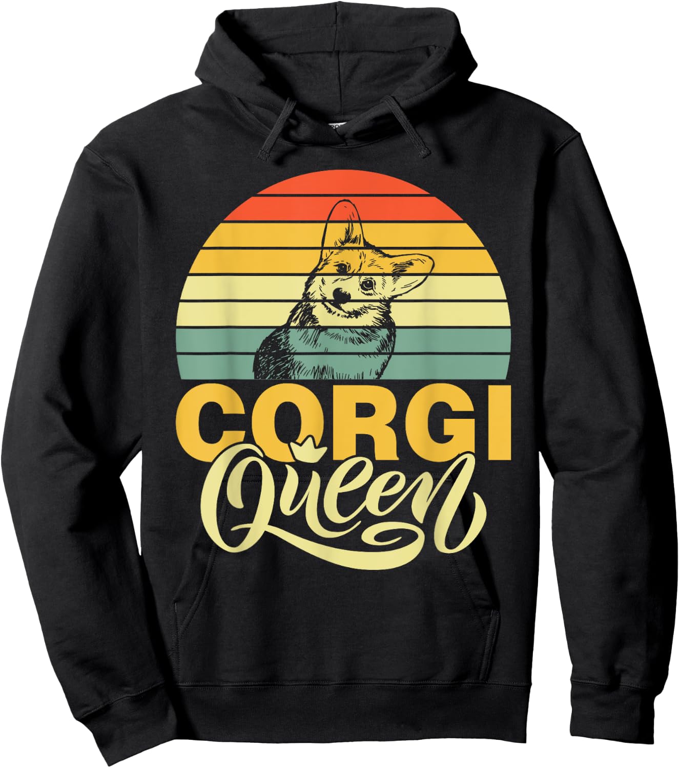 Corgi Queen Hoodie - Hoodie | Black