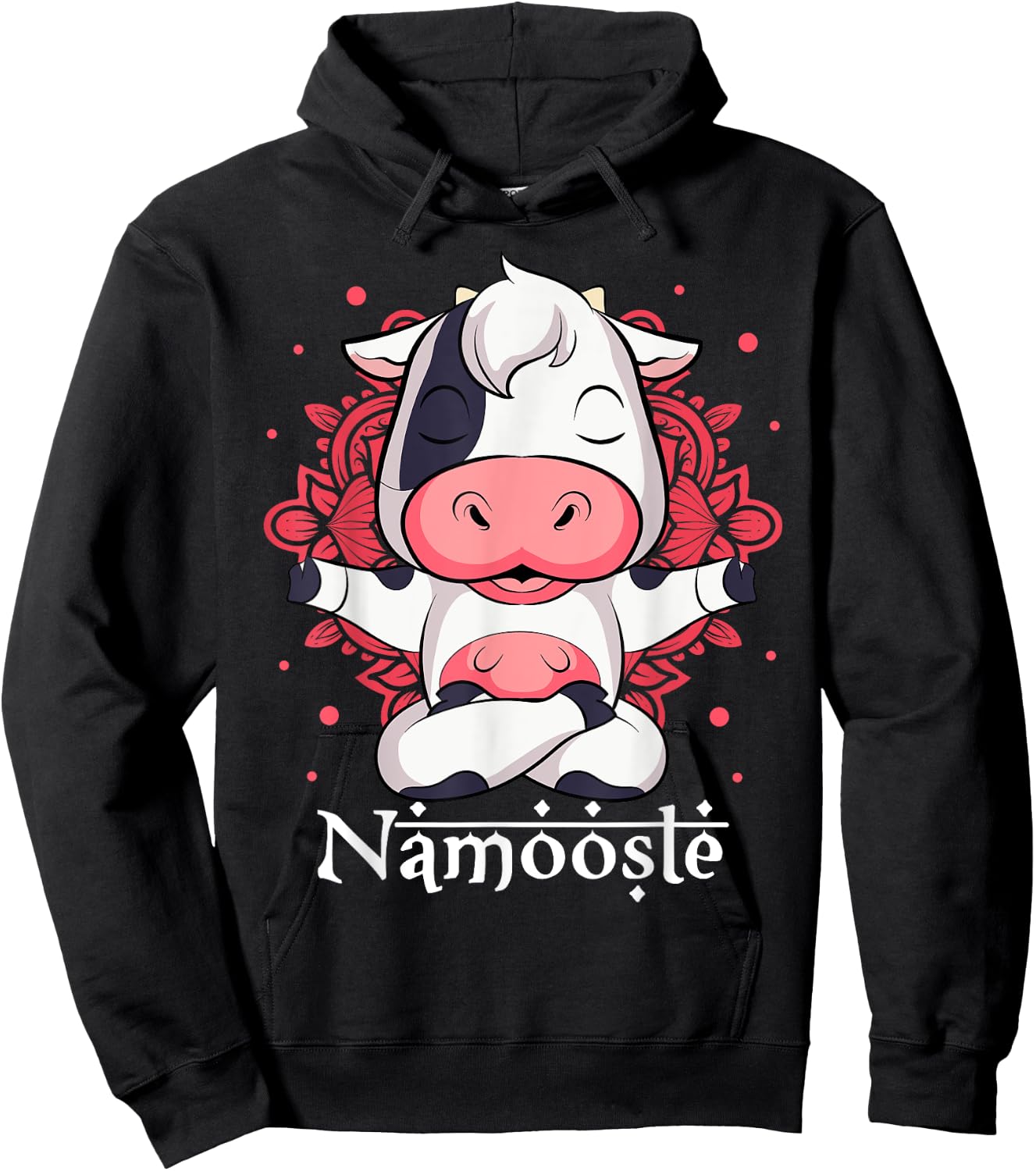 Cow Yoga Namoostee Shirt Funny Cow Lovers Gift Namaste Yoga Hoodie - Hoodie | Black