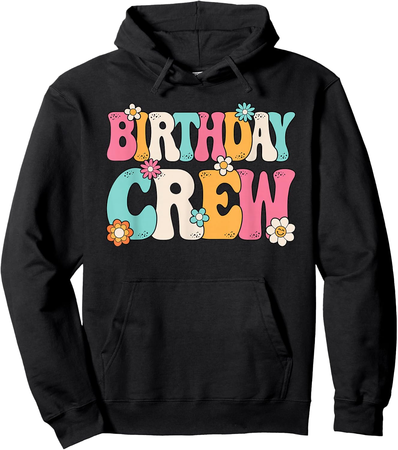 Groovy Birthday Crew Men Women Boys Girls Teens Kids Hoodie - Hoodie | Black
