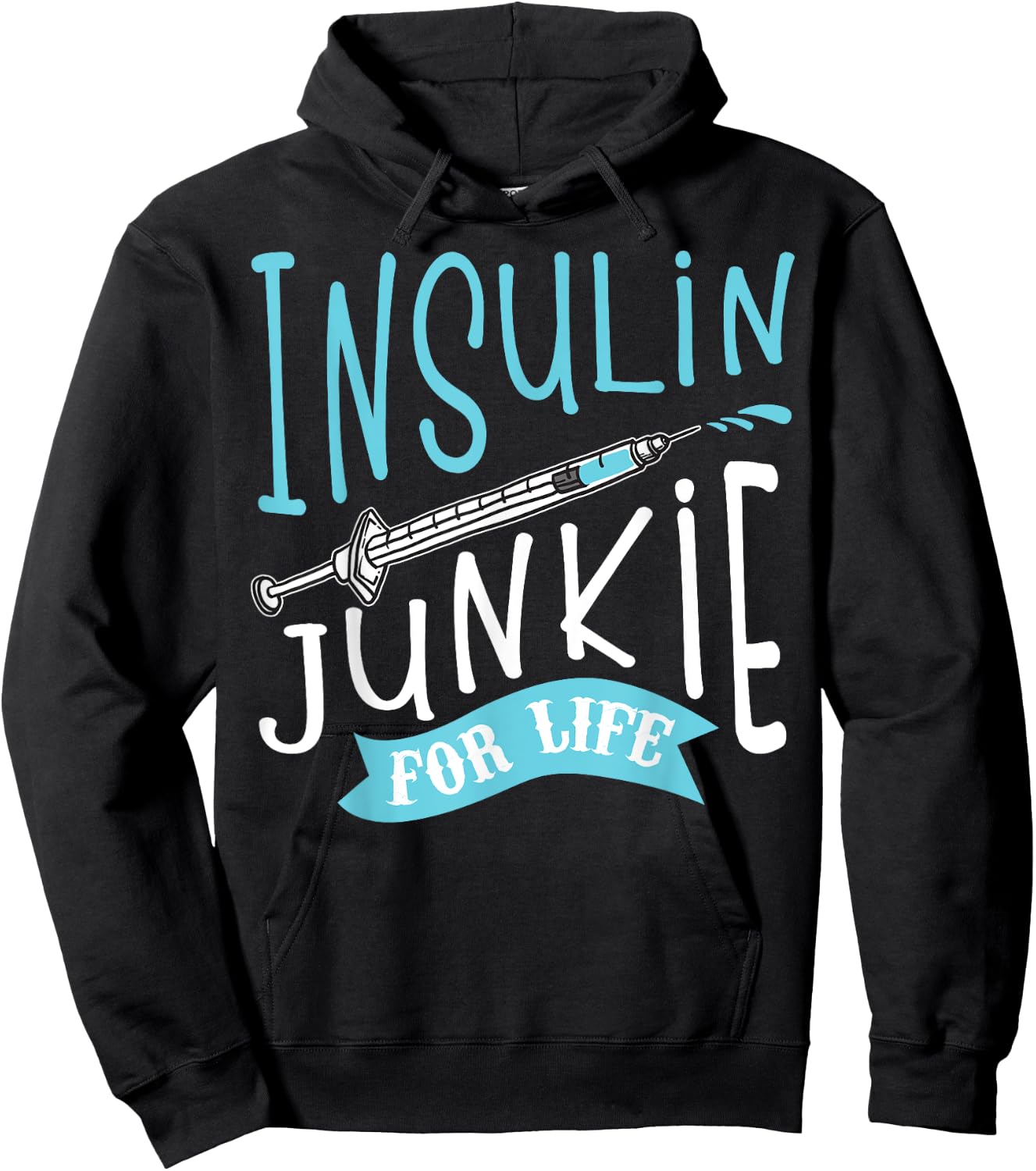 Cool Insulin Junkie Funny Diabetes Awareness Gift Men Women Hoodie - Hoodie | Black