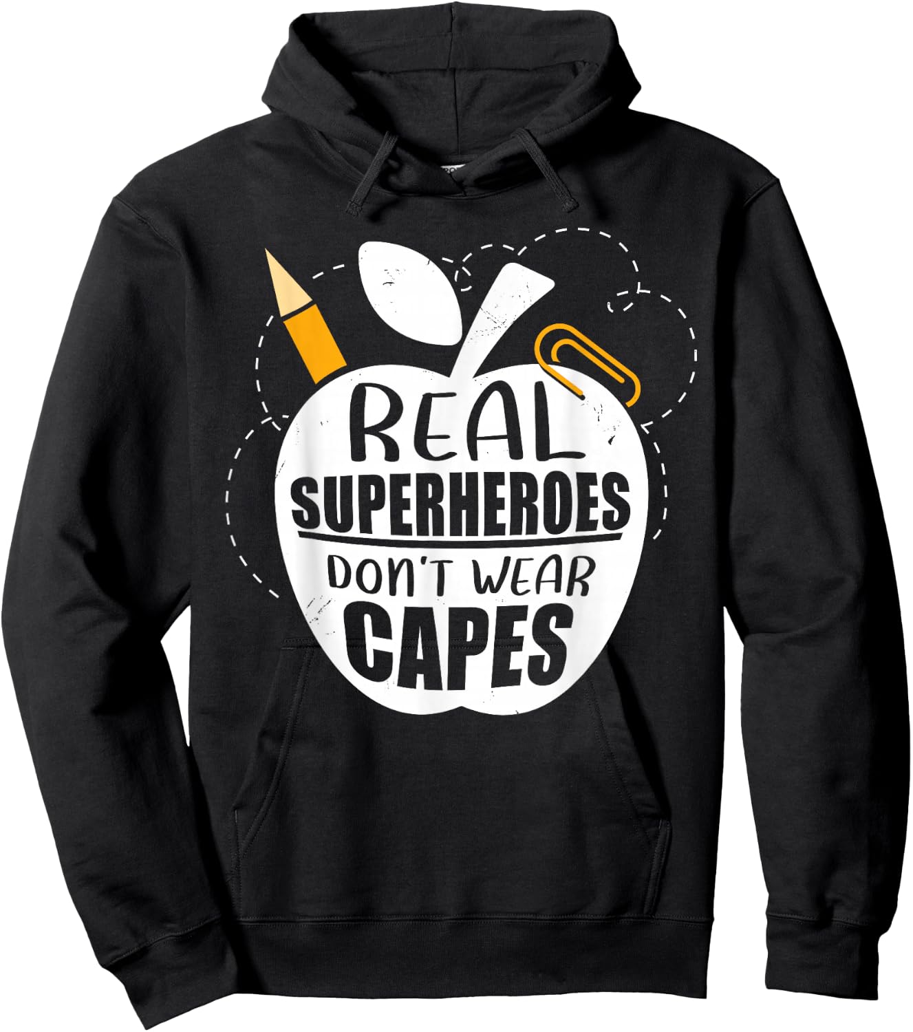 Real Superheroes wear no Capes. Teacher Design Teach Hoodie - Hoodie | Black