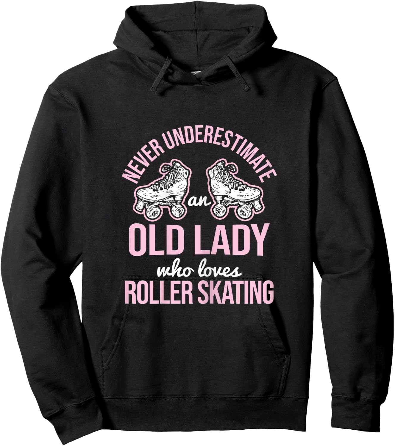 Old Lady Loves Roller Derby Roller Skating Roller Skate Hoodie - Hoodie | Black