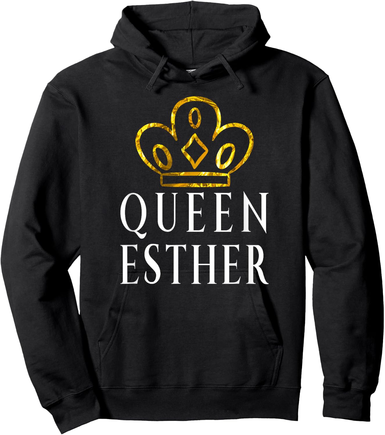 Queen Esther Shirt Gold Crown Purim Costume Hoodie - Hoodie | Black