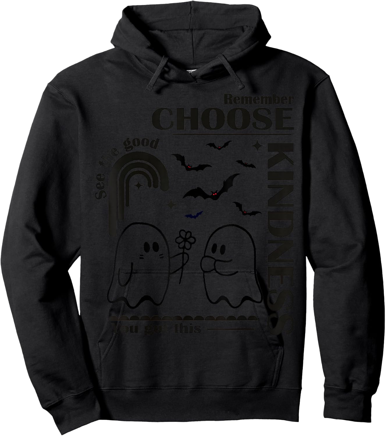 Unity Day Orange Halloween Boo Ghost Choose Kindness Kids Hoodie - Hoodie | Black