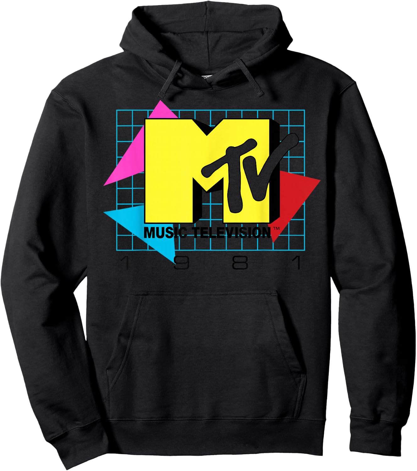 MTV Music Television 1981 Logo Small Hoodie - Hoodie | Black