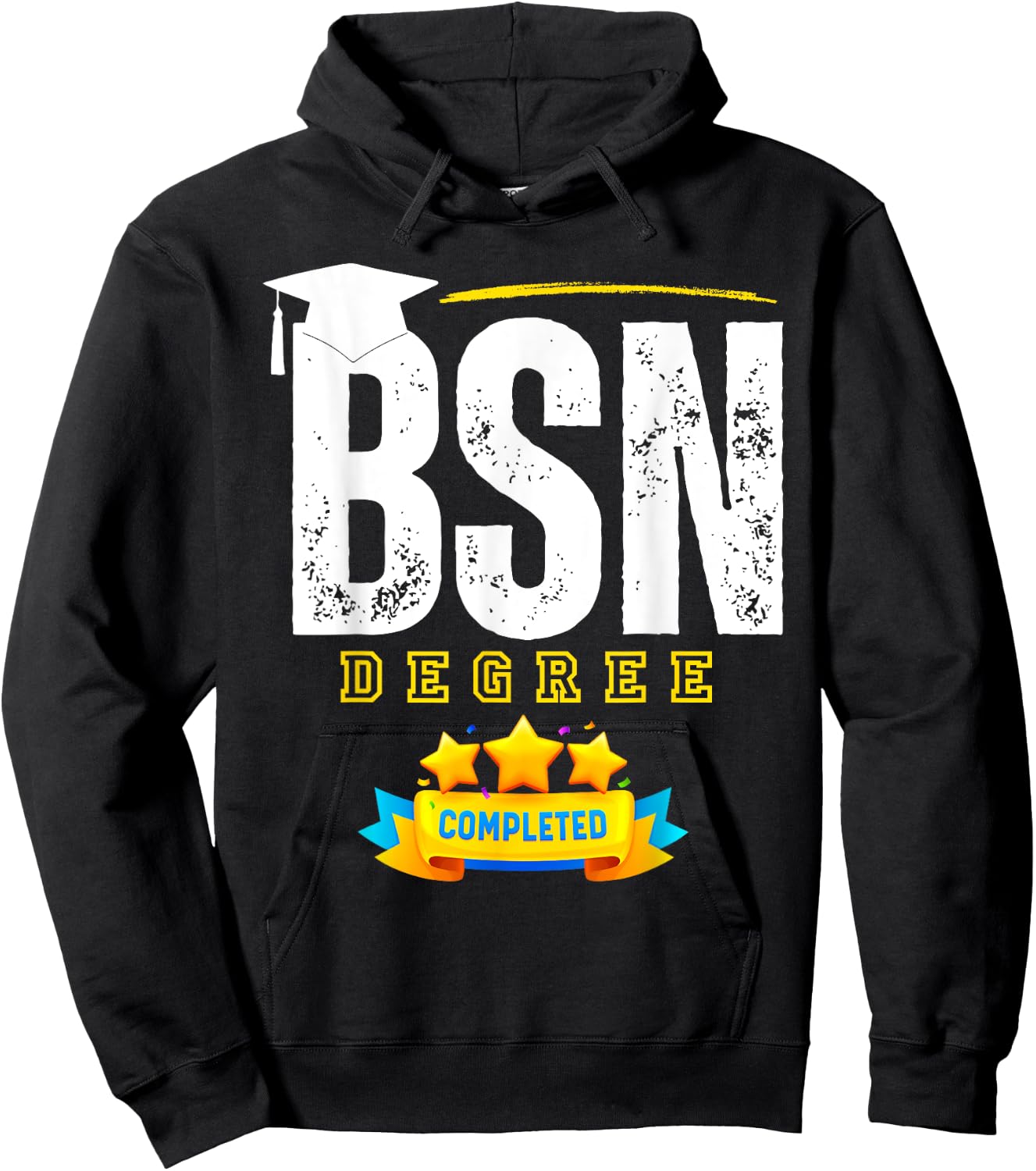 Funny BSN Nurse Graduation BSN Degree Completed Hoodie - Hoodie | Black