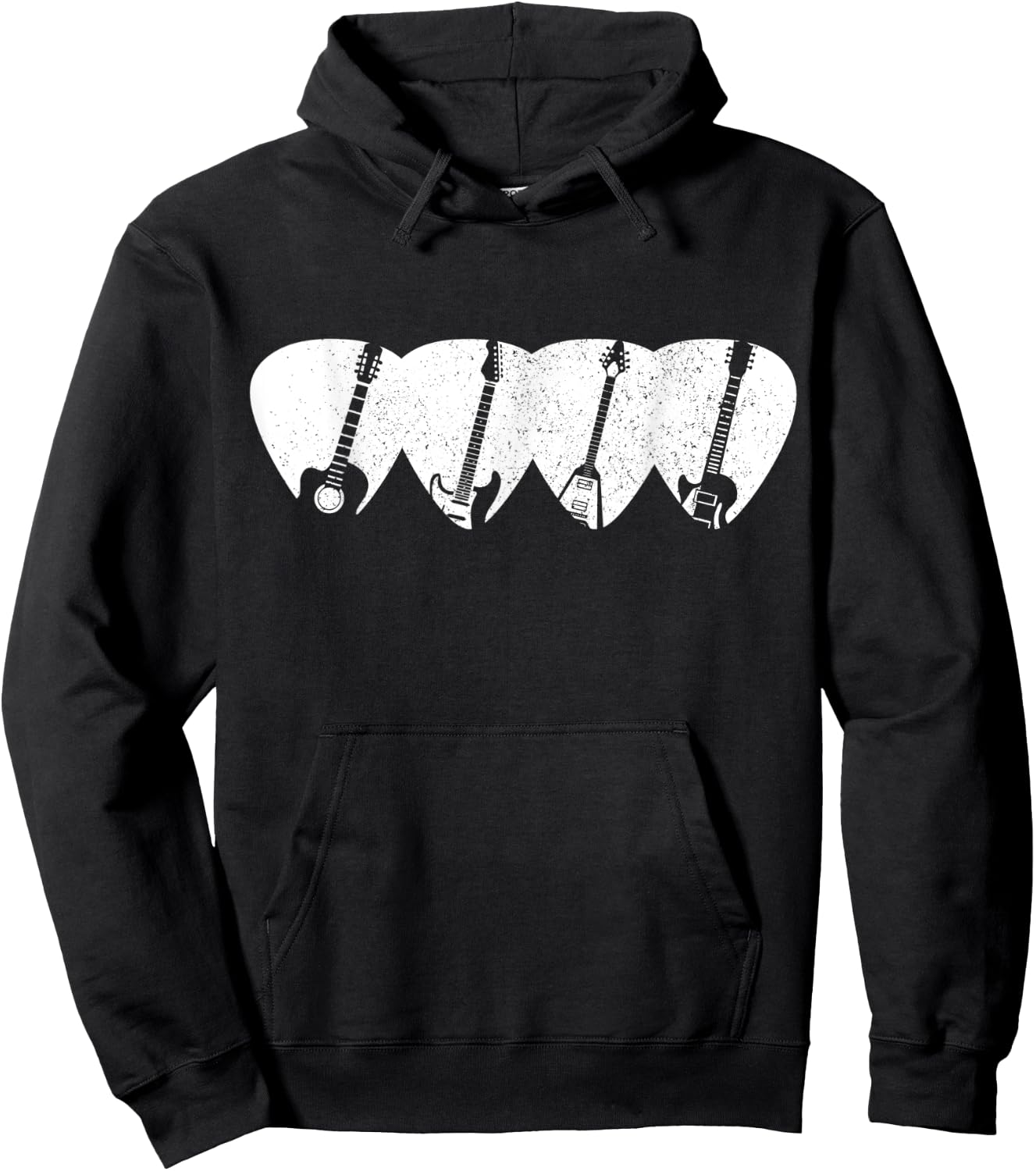 Guitar Pick Vintage Musician Guitarist Guitar Player Gift Hoodie - Hoodie | Black