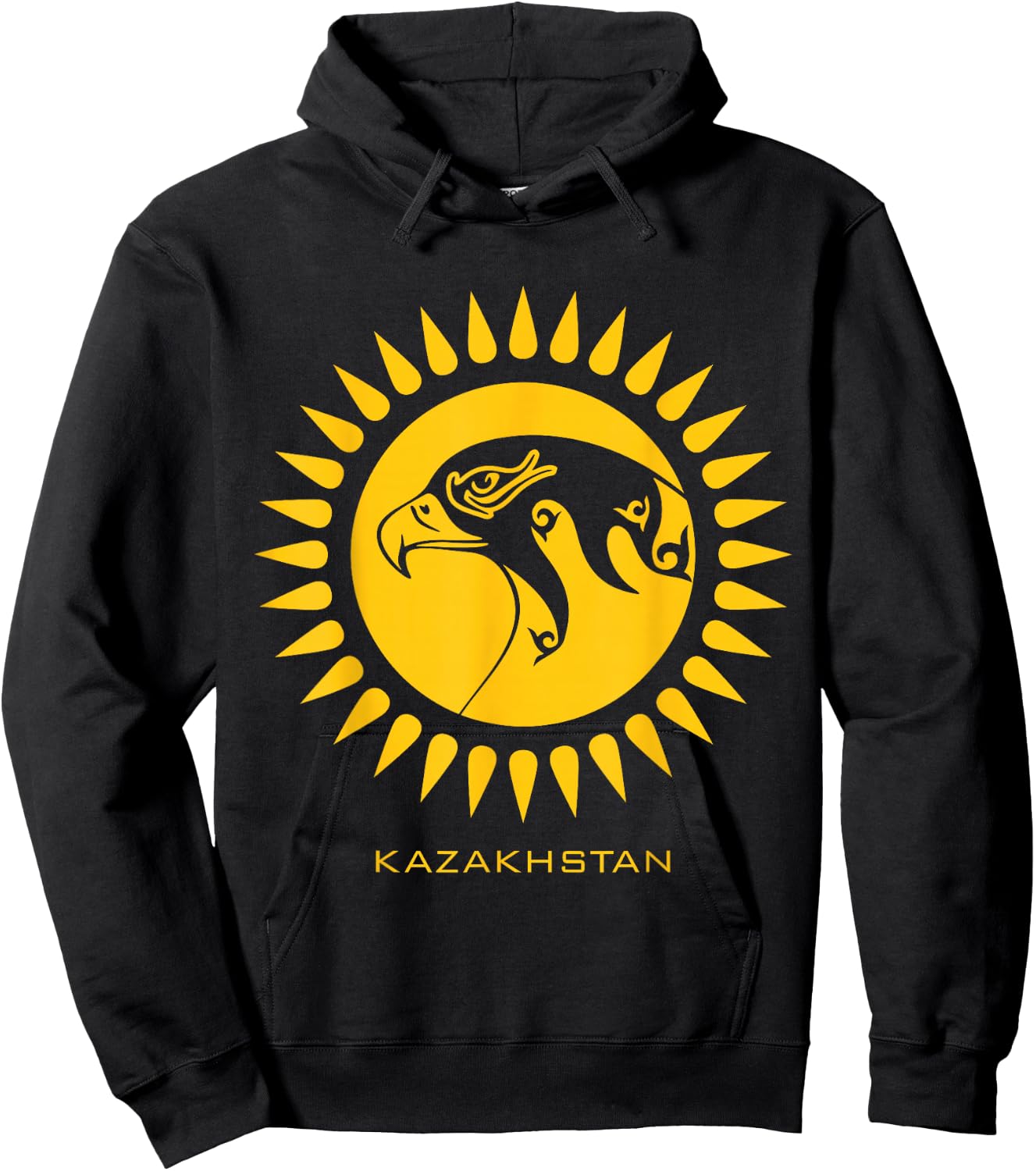 Republic of Kazakhstan Qazaqstan Kazakhian Flag Hoodie - Hoodie | Black