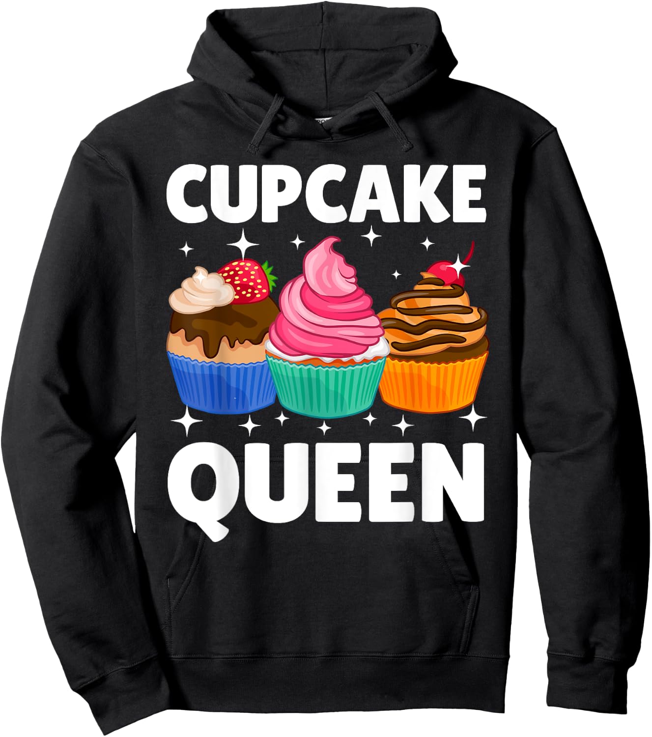 Funny Cupcake Queen Design Girls Cupcake Lovers Hoodie - Hoodie | Black