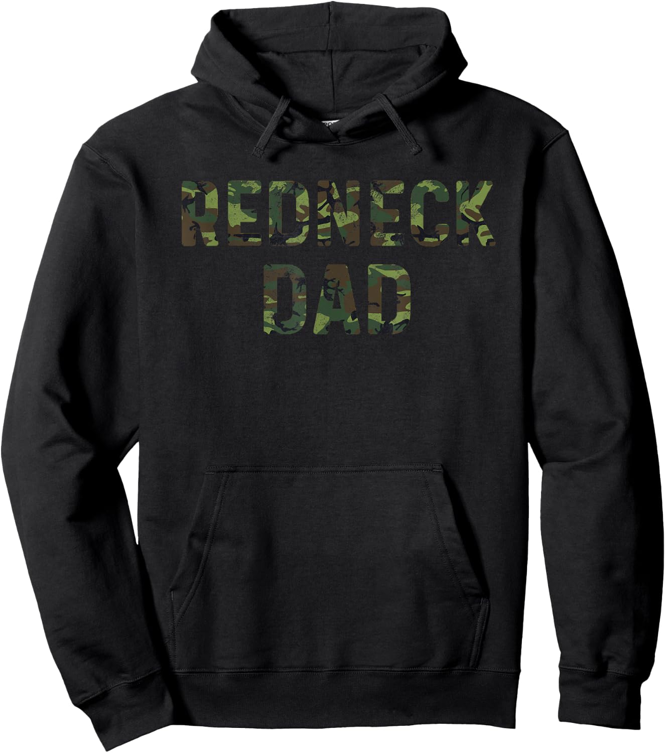 Funny Redneck Dad Shirt Camo Camouflage Hunting Hoodie - Hoodie | Black