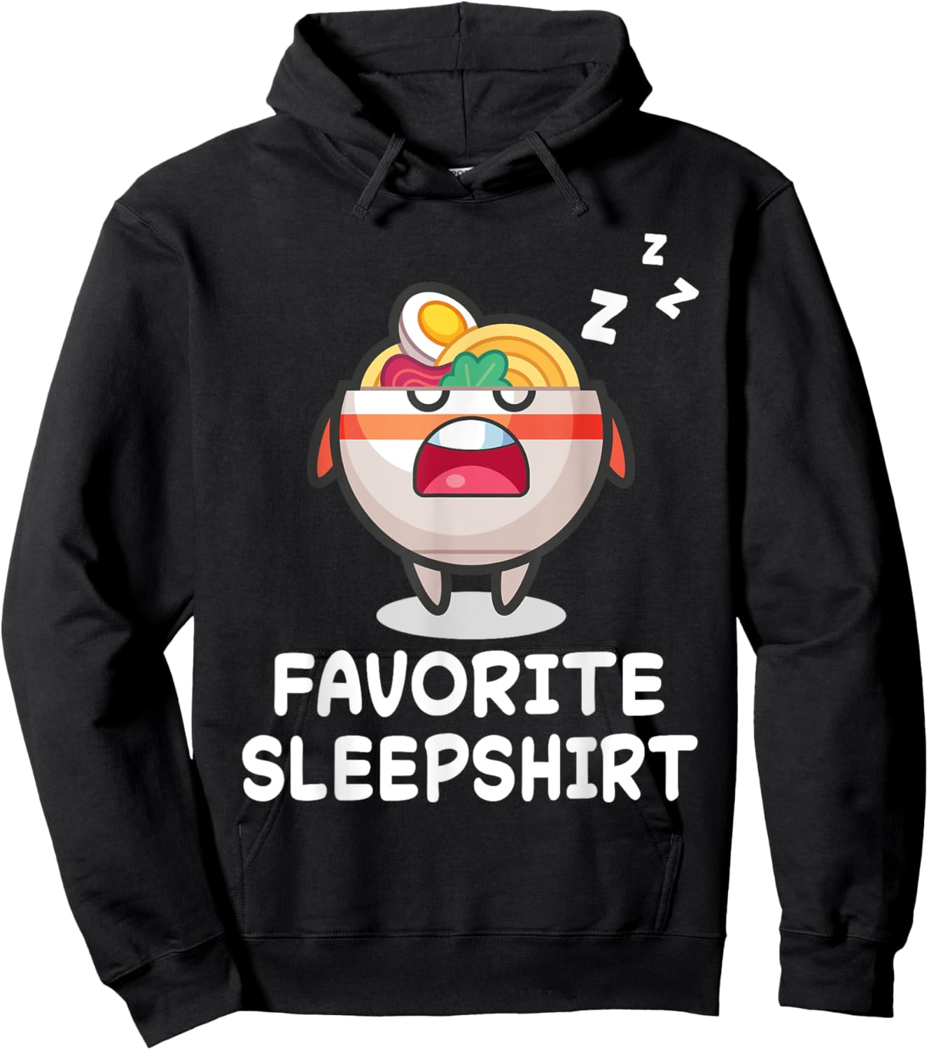 Ramen Noodle Soups Nap Sleeping Sleep Pajama Nightgown Hoodie - Hoodie | Black