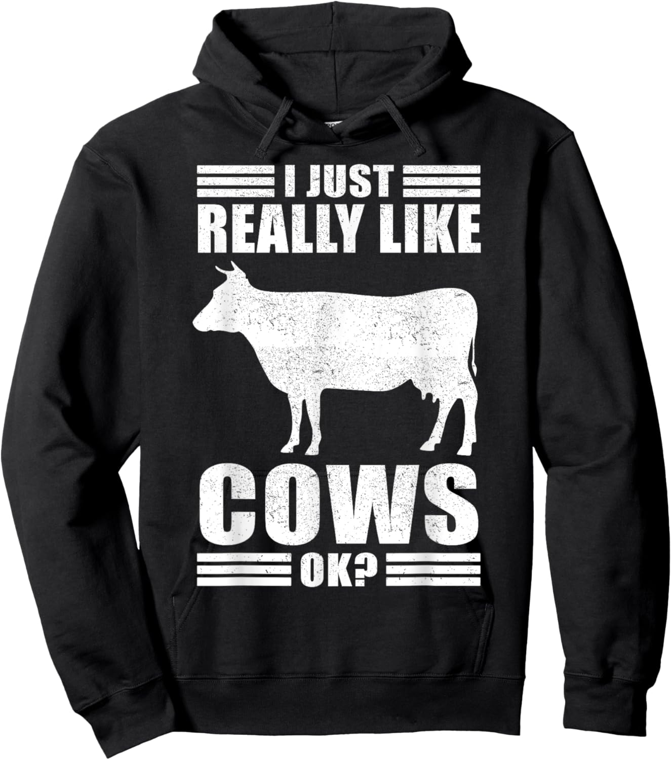 Funny Cow Design Women Boys Girls Farmer Cow Lover Hoodie - Hoodie | Black