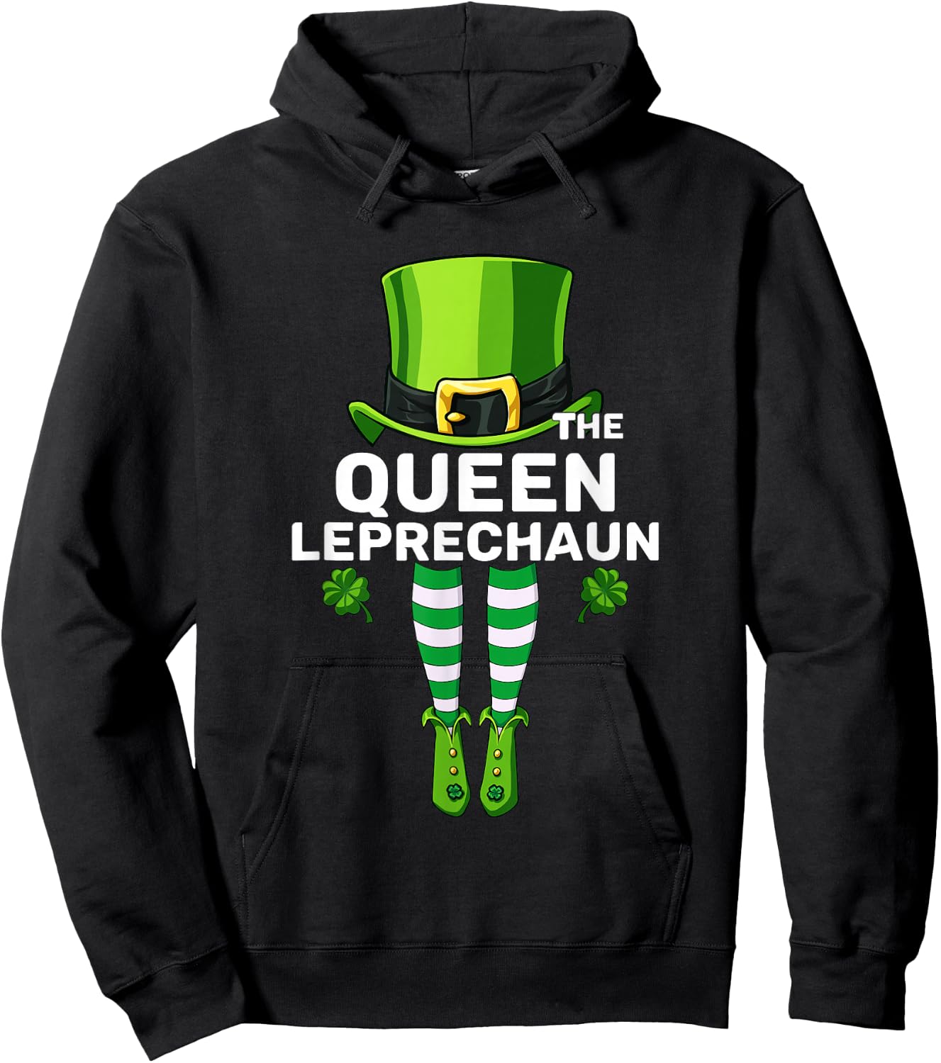 Queen Leprechaun Costume Gift - Matching Family Hoodie - Hoodie | Black