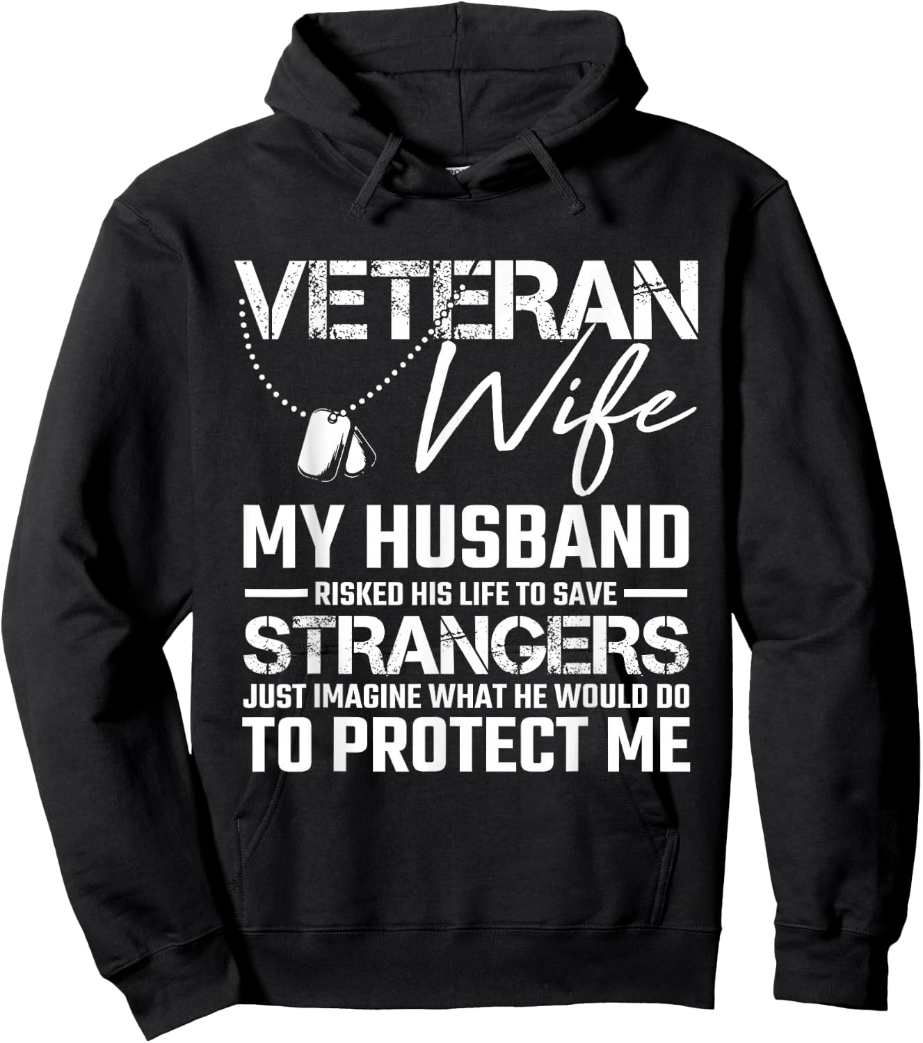 Veteran Wife Army Husband Soldier Saying Cool Military Gift Hoodie - Hoodie | Black
