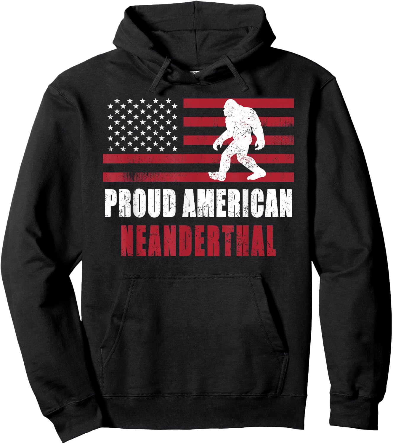 American Neanderthal vintage Flag for Proud Neanderthals Hoodie - Hoodie | Black