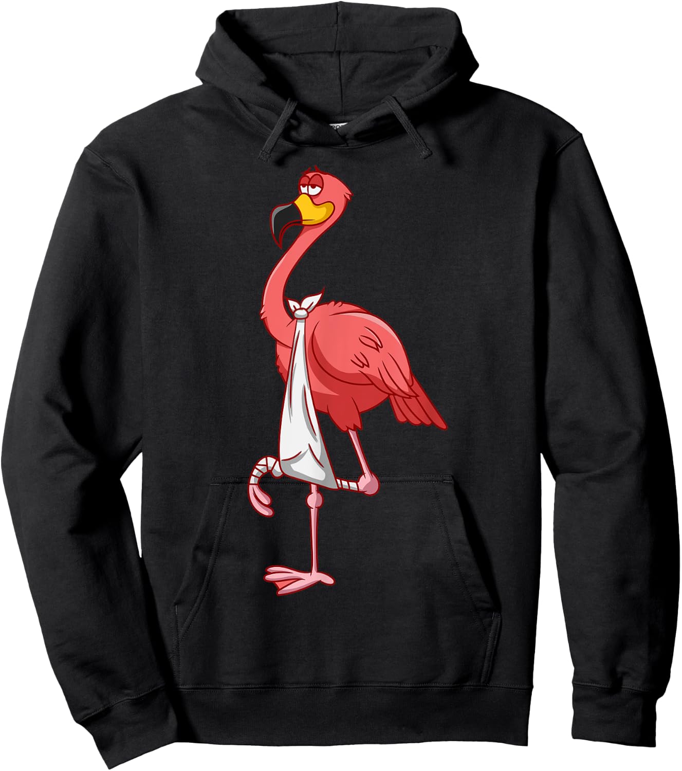 Cool Broken Leg Flamingo | Funny Fractured Shorebird Gift Hoodie - Hoodie | Black