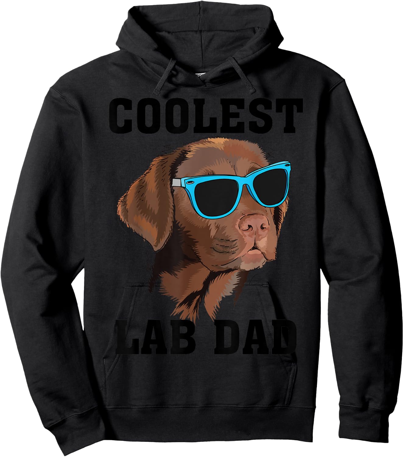Funny Coolest Lab Dad Gift Black Labrador Dog Lover Men Hoodie - Hoodie | Black