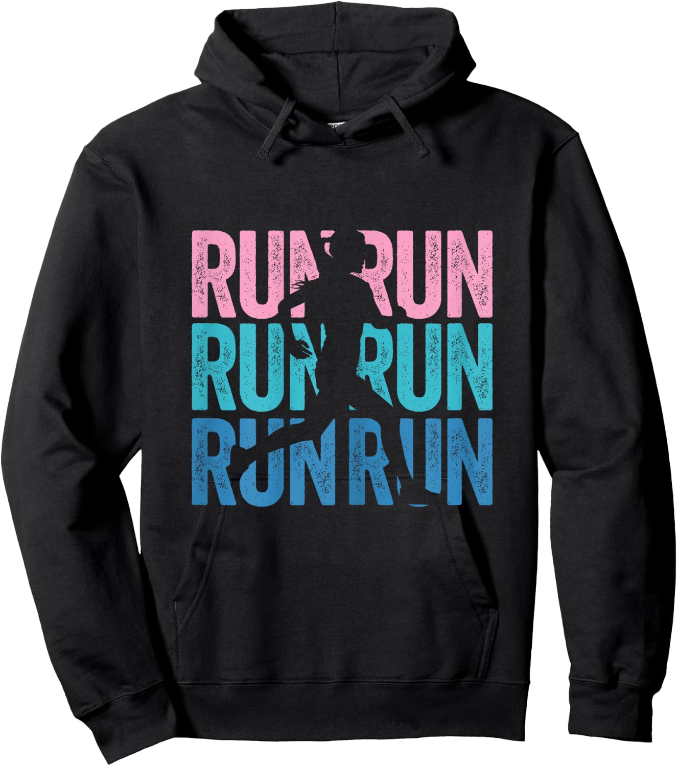 Retro RUN Runner Jogger Marathon Vintage for Girls Women Hoodie - Hoodie | Black