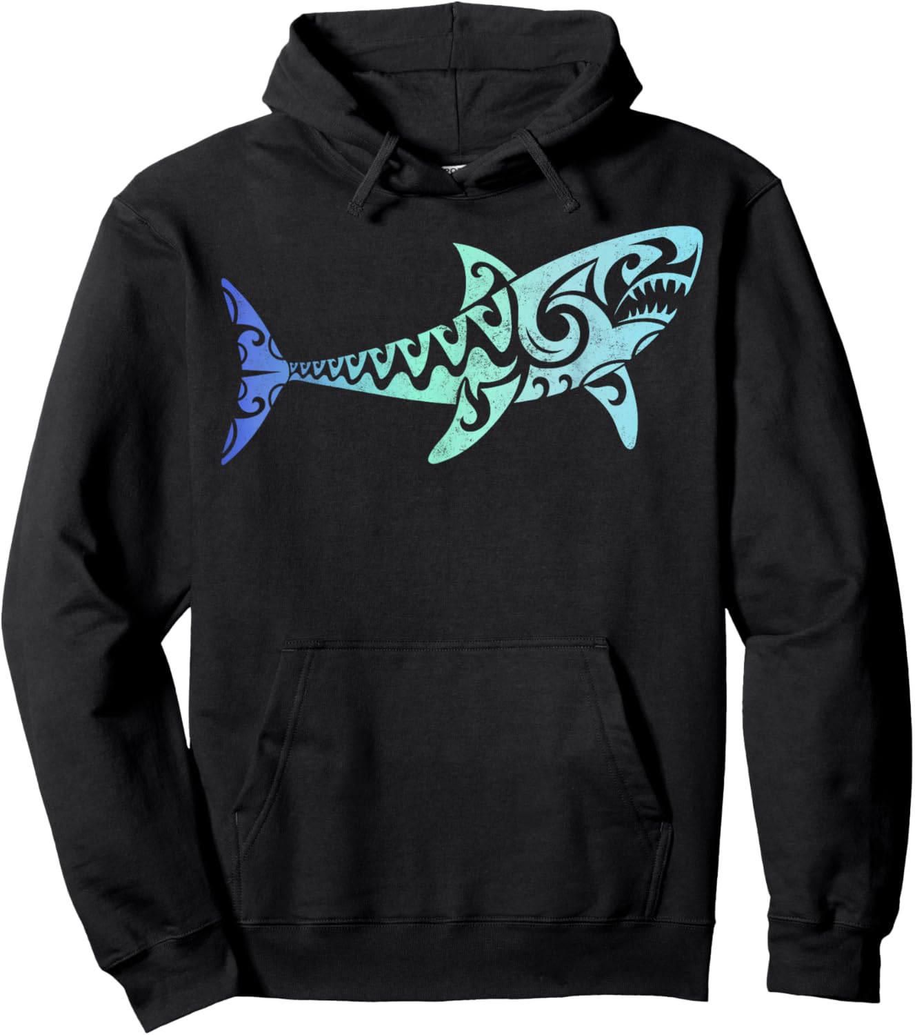 Hawaii Polynesian Tribal Shark Aloha State Surfing Hoodie - Hoodie | Black