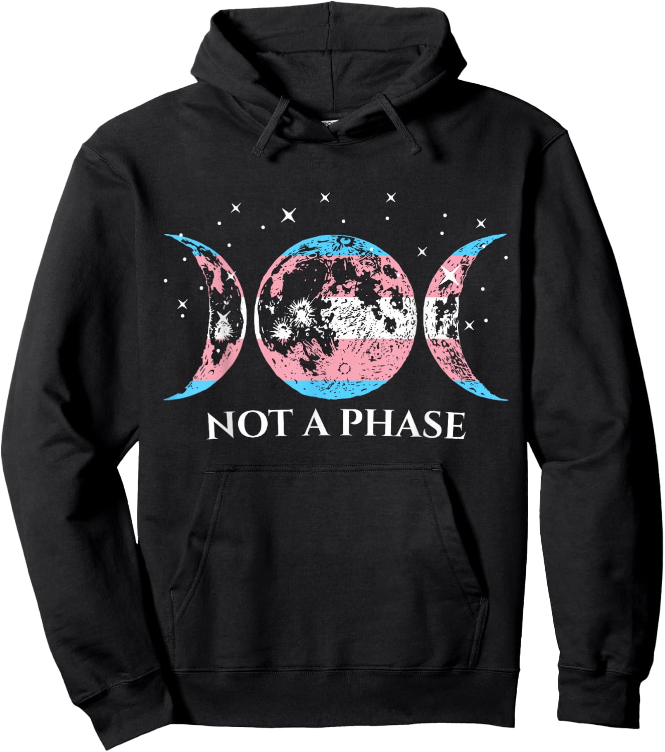 Funny Transgender Pride Flag Not A Phase Hoodie - Hoodie | Black