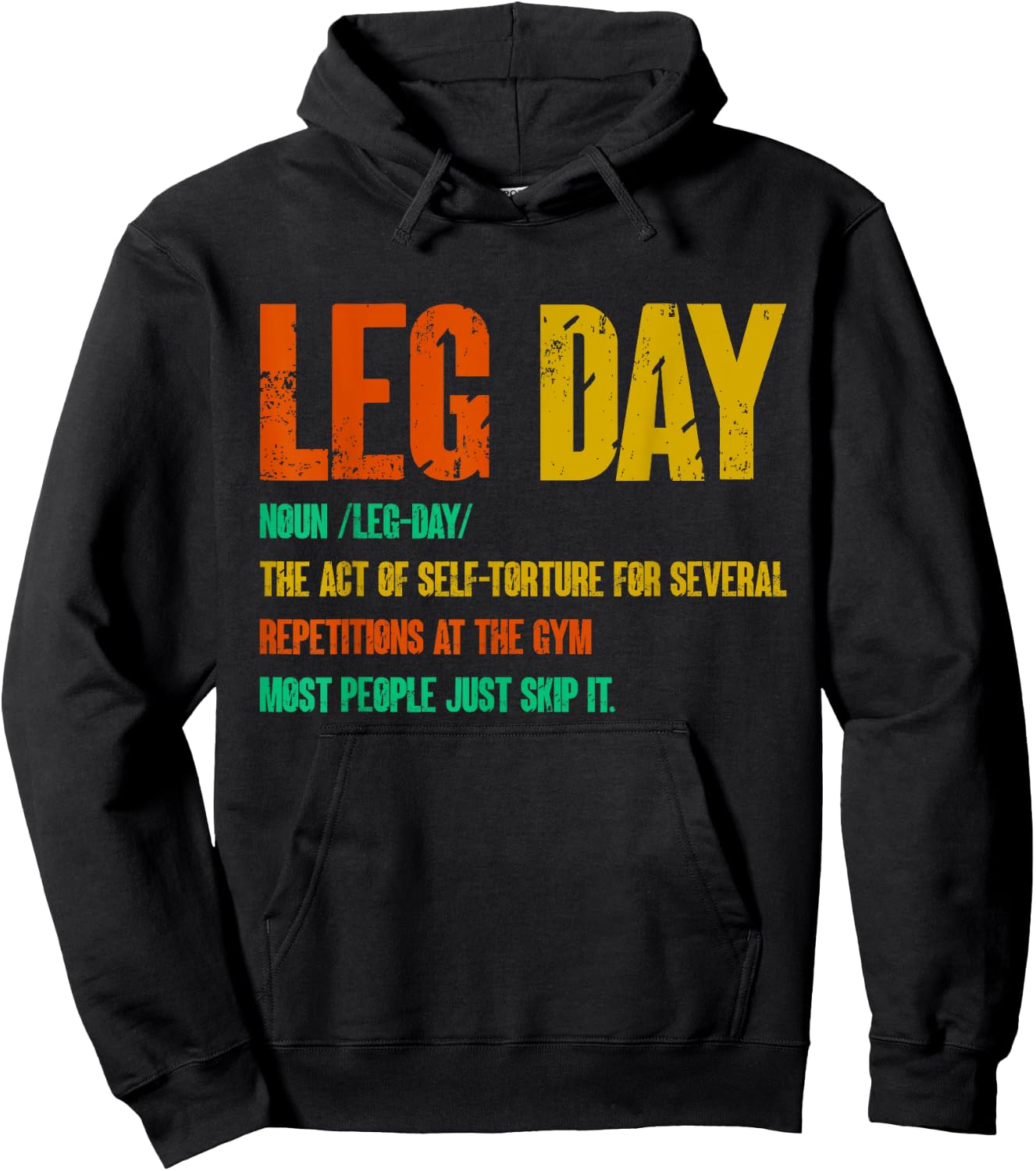 Leg Day Definition Gym Pump Oversized Gym Workout Hoodie - Hoodie | Black