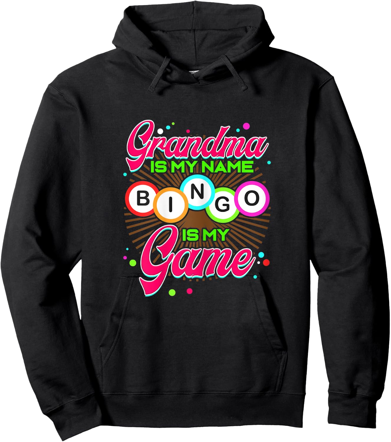 Grandma is my Name Bingo is my Game - Lucky Gambling Player Hoodie - Hoodie | Black